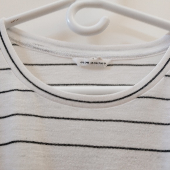 CLUB MONACO White Tee with Black Stripes - Picture 2 of 3
